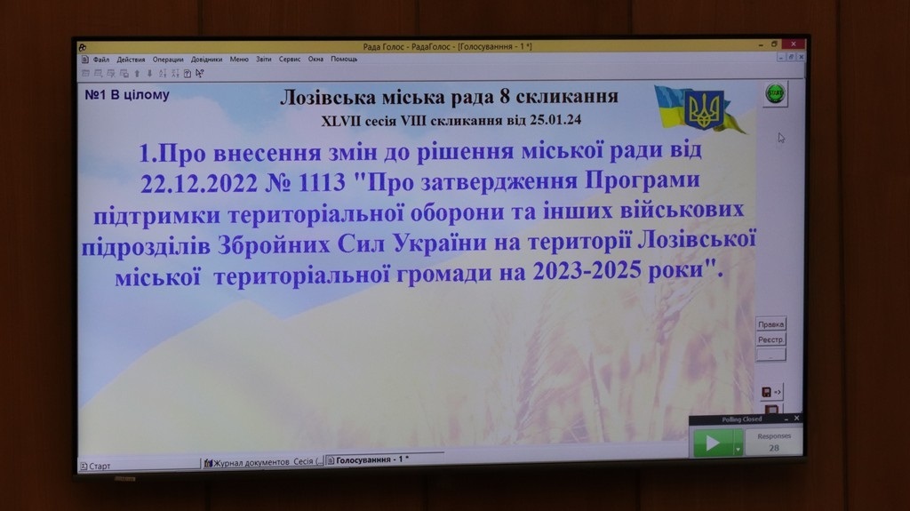 Лозівська міськрада виділила 1,3 млн грн для підтримки ЗСУ, 26.01.2024